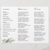 Sage Green Eucalyptus Trfold mariage Programme (Dos)