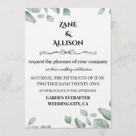 Sage Green Eucalyptus Wedding Invitation Kaart