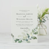 Sage Green Eucalyptus Wedding Kaart (Staand voorkant)