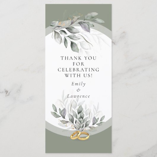 Sage Green Eucalyptus Wedding Menu (Achterkant)