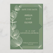 Sage Green Eucalyptus Wedding Save The Date (Devant)