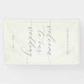 Sage Green Fabric Wedding Welcome Banner (Horizontaal)