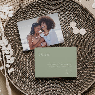Sage Green Faded foto Bridesmaid-voorstel Kaart
