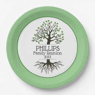 Sage Green Family Tree-reünie Papieren Bordje