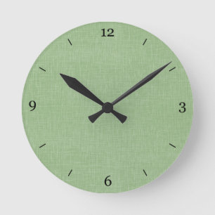 Sage Green Faux Linen Fabric gestructureerde achte Ronde Klok