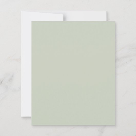 Sage Green Faux Vellum Fotobruiloft Bewaar de datu (Achterkant)