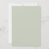 Sage Green Faux Vellum Minimalistische Overlay Wed Kaart (Achterkant)