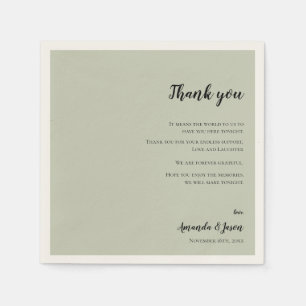 Sage Green Faux Vellum Wedding Bedankt Bericht Servet