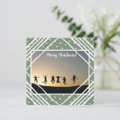 Sage Green Feestdagenkaart (Staand voorkant)