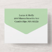 Sage Green Fern Leaf Wedding All In One Uitnodiging (Achterkant)