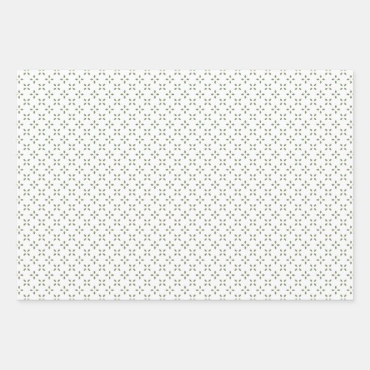 Sage Green Feuille fleuri motif cadeau blanc (Devant 3)