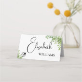 Sage Green Feuille Vegan Menu Mariage Carte table (Devant)