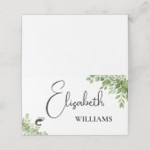 Sage Green Feuilles crevettes Menu Mariage Cartes  (Extérieur déplié)