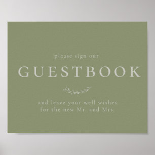 Sage Green Feuilles et Berries Livre d'or