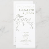 Sage Green Feuilles et Berries Programme de mariag (Devant / Derrière)