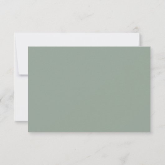 Sage Green Fleur sauvage Calligraphie QR Code RSVP (Dos)