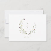 Sage Green Fleur sauvage Rustic Boho Wedding RSVP (Dos)