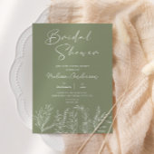 Sage Green Fleurs Boho Bridal Shower Invitation