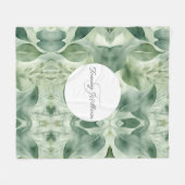 Sage Green Flora Elegant Fleece Deken (Voorkant (Horizontaal))