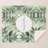 Sage Green Flora Elegant Sherpa Deken (Voorkant (horizontaal))