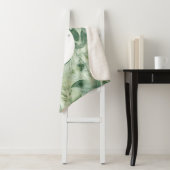 Sage Green Flora Elegant Sherpa Deken (In situ)