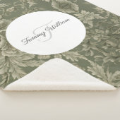 Sage Green Flora Élégante couverture Sherpa (3/4)