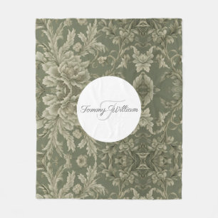 Sage Green Flora Élégante couverture Sherpa