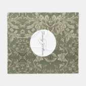 Sage Green Flora Élégante couverture Sherpa (Devant (Horizontal))