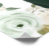 Sage Green Floral Anand Karaj Affiche de bienvenue (Coin)