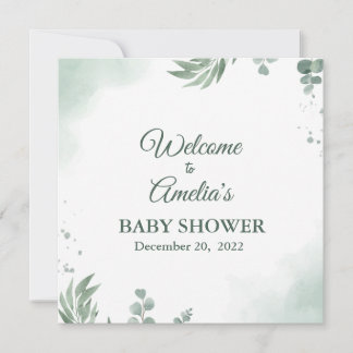 Sage Green Floral Baby shower Girl Welkom inloggen