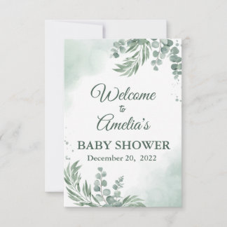 Sage Green Floral Baby shower Girl Welkom inloggen