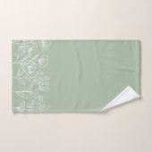 Sage Green Floral Contemmodern Boho minimalist Bad Handdoek (Handdoek)