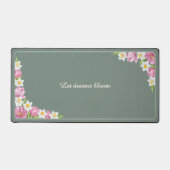 Sage Green Floral Custom Quote Desk Mat (Voorkant)