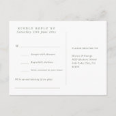 Sage Green Floral Demande de Chanson RSVP Carte Po (Dos)