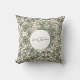 Sage Green Floral Elegant Kussen