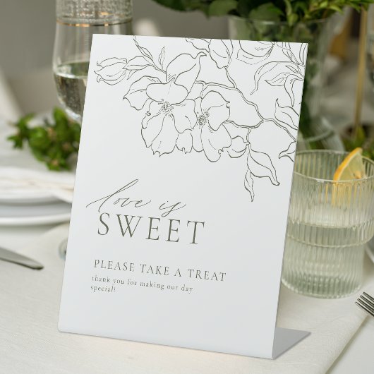 Sage Green Floral Love is Sweet Wedding signe de f