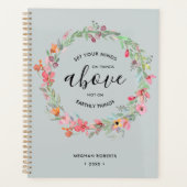 Sage Green Floral Moderne Persoonlijke scripts Planner (Voorkant)