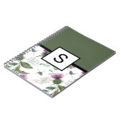 Sage Green Floral Monogram Notitieboek (Linkerzijde)