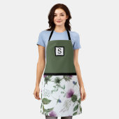 Sage Green Floral Monogram Schort (Gedragen)