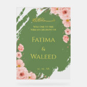 Sage Green Floral musulman Nikkah Affiche de bienv (Recto)