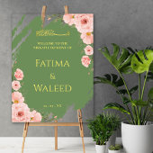 Sage Green Floral musulman Nikkah Affiche de bienv