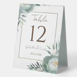 Sage Green Floral Personaliseert het Aantal van de