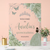 Sage Green Floral Princesse Quinceañera XV Bienven (Mariage)