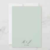 Sage Green Floral  Romantisch Huwelijk Kaart (Achterkant)