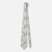 Sage Green Floral Roos Witte Stropdas (Voorkant)