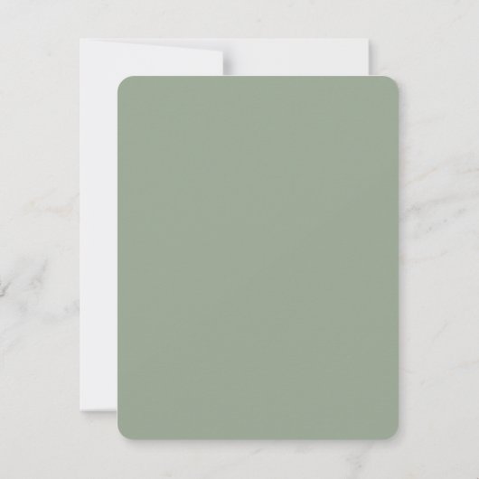 Sage Green Floral Save the Date Kaart (Achterkant)