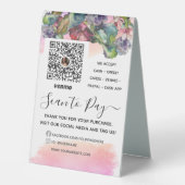 Sage Green Floral Venmo QR Payer ici Signe (Recto)