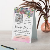 Sage Green Floral Venmo QR Payer ici Signe (En SItu (Tableau))
