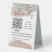 Sage Green Floral Venmo QR Payer ici Signe (Recto)
