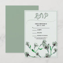 Sage Green Floral Waterverf Wedding